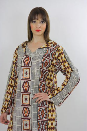Genuine vintage 70s hippie boho tribal ethnic India loose fit Caftan dress