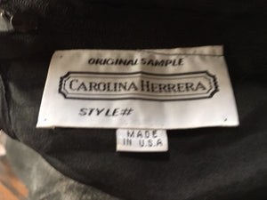 Carolina Herrara dress black beaded silk cocktail party long maxi dress sleeveless fitted XS