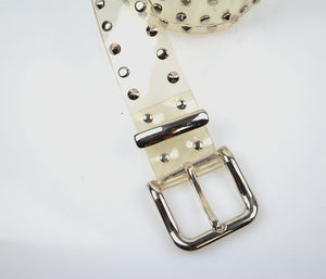 Vintage 70s rocker studded transparent vinyl belt - shabbybabe
 - 4