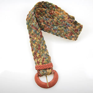 Vintage 70s Boho Metallic Tapestry braided belt - shabbybabe
 - 4