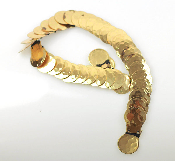 Vintage 70s Gold metallic coin medallion belt - shabbybabe display picture 3
