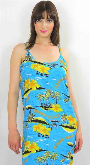 Vintage Boho Floral Miami Beach cover sun dress - shabbybabe
 - 2