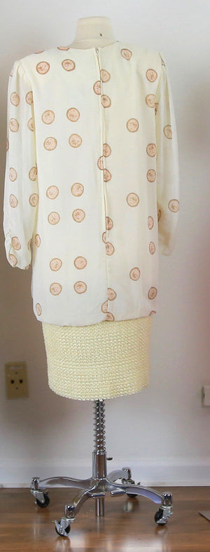 Vintage 80s bubble dress 1980s oversized ivory abstract party dress