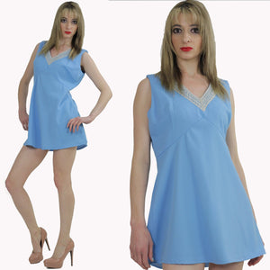 Blue beaded mod party mini dress - shabbybabe
 - 2