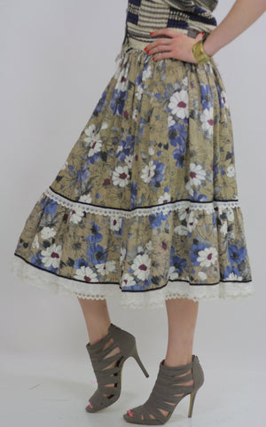 70s Boho Hippie tiered floral skirt - shabbybabe
 - 4