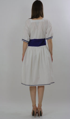 80s Navy White Nautical sailor mini dress - shabbybabe
 - 4