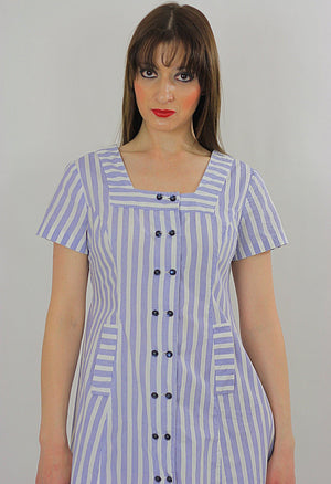 Vintage 60s Boho mod striped Nautical sailor mini dress - shabbybabe
 - 3