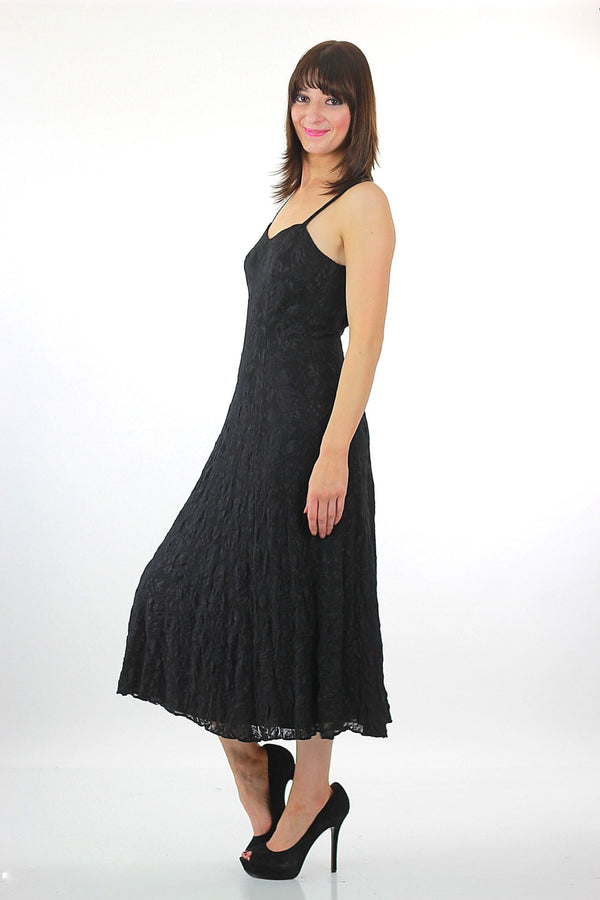 90s black spaghetti strap dress lace grunge goth open back slip Medium Regal Gothic Black Wedding Frame Color:Dark Walnut The 90s It Girl contemporary design