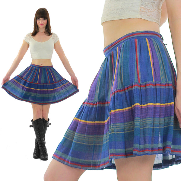 Vintage 1990s Grunge skirt Neon striped mini skirt Boho mini skirt Hippie mini skirt Sheer gauze mini skirt Festival M - shabbybabe
 - 1