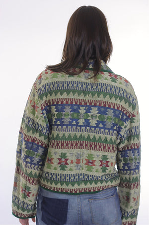 70s boho hippie cotton tribal cropped jacket - shabbybabe
 - 4