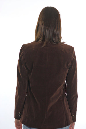 Brown velvet jacket blazer Boho hippie  Festival jacket  M Tall - shabbybabe
 - 5