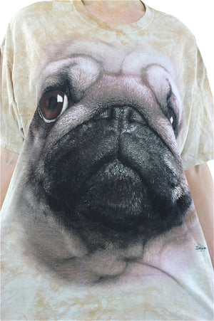 Dog shirt beige graphic tshirt Pug tee Oversize slouchy beige animal T shirt XL - shabbybabe
 - 4