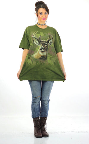 Deer animal tshirt graphic tee oversize hipster wildlife t shirt XL - shabbybabe
 - 5