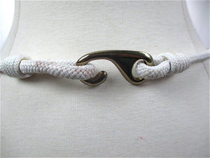 80s Blue woven wide waist belt braided knotted Corset belt - shabbybabe
 - 3