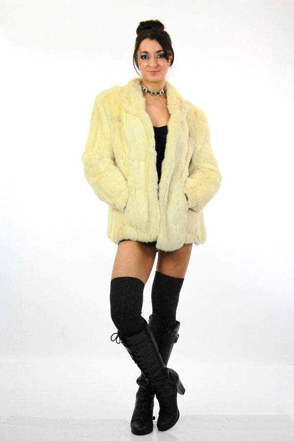 ジャケット・アウター 80S Vintage Fur Jacket Vintage Fur Jacket Coat Size Large Tan Brown Fur Lined// 80s