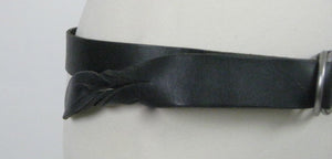 Vintage 80s Boho black leather belt Adjustable rings - shabbybabe
 - 4