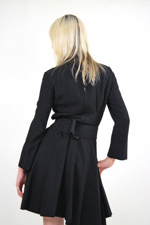 70s Boho black bell sleeve mod mini dress - shabbybabe
 - 4