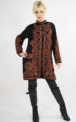 Vintage Gypsy Boho Festival paisley wool tunic coat - shabbybabe
 - 2