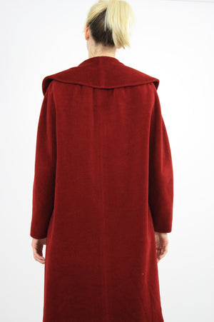 Wool Swing Coat Vintage 1950s Garnet red Forstmann Fleur de Lis - shabbybabe
 - 11