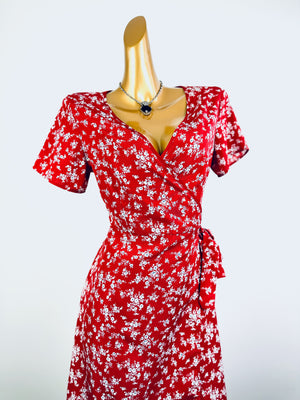 Vintage 90s grunge dress cottagecore floral print prairie mini sundress