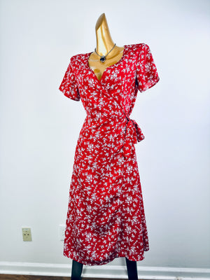 Vintage 90s grunge dress cottagecore floral print prairie mini sundress