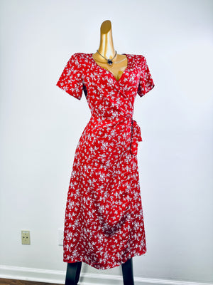 Vintage 90s grunge dress cottagecore floral print prairie mini sundress