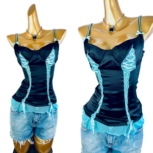 Vintage goth coquette bustier corset top