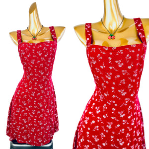 Vintage floral cottagecore milkmaid dress floral print prairie peasant sundress