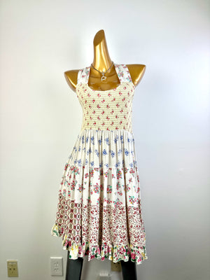 Vintage 90s grunge dress cottagecore floral print prairie mini sundress