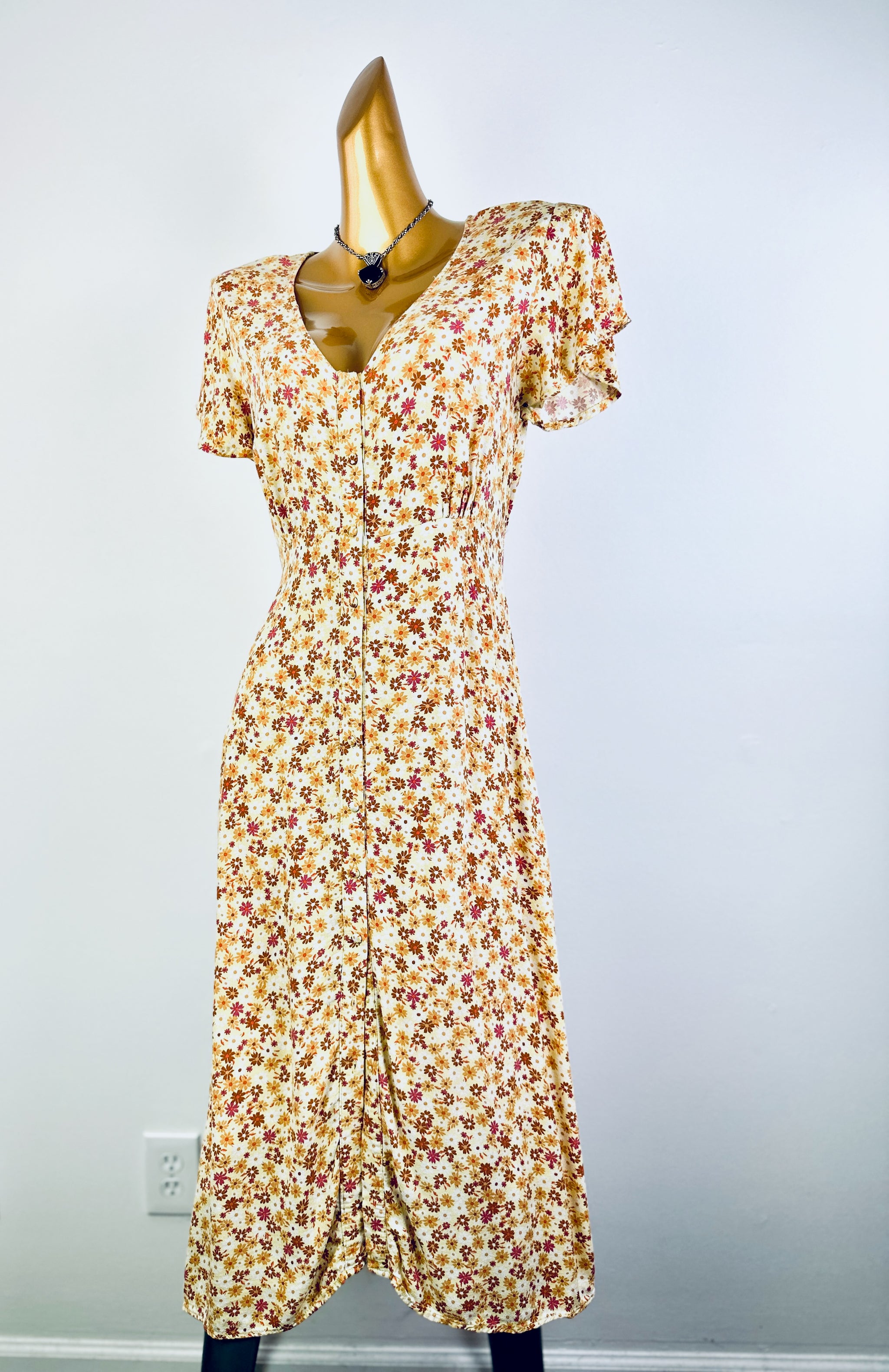 vintage grunge dress 90s Grunge Floral Maxi Dress