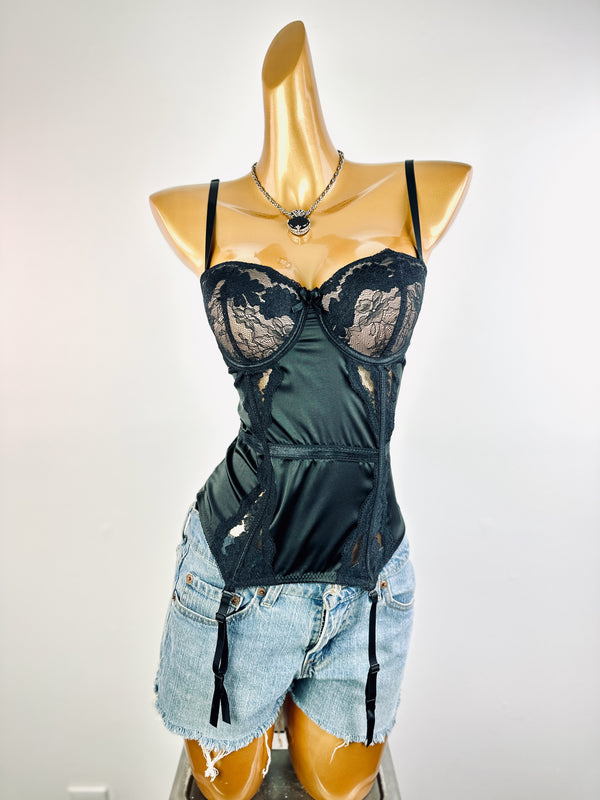 Frederick's of Hollywood goth bustier corset top