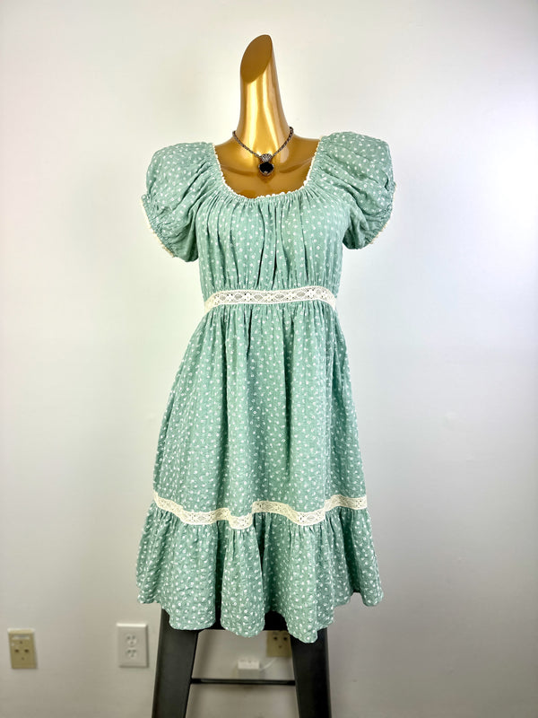 Vintage 90s grunge dress cottagecore floral print prairie mini sundress