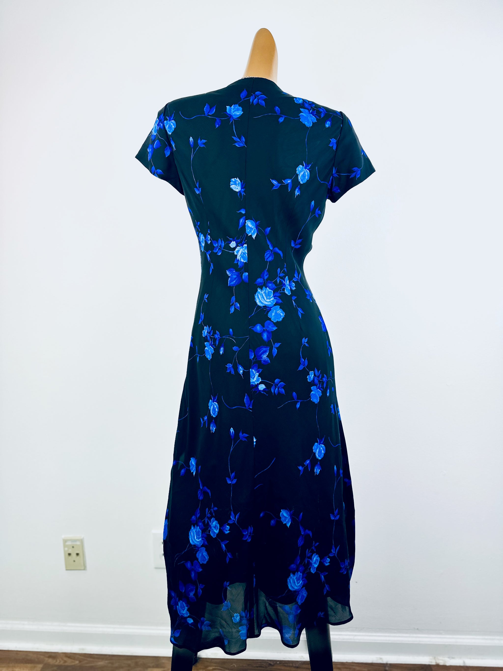 Vintage 90s grunge dress cottagecore floral print midi sundress