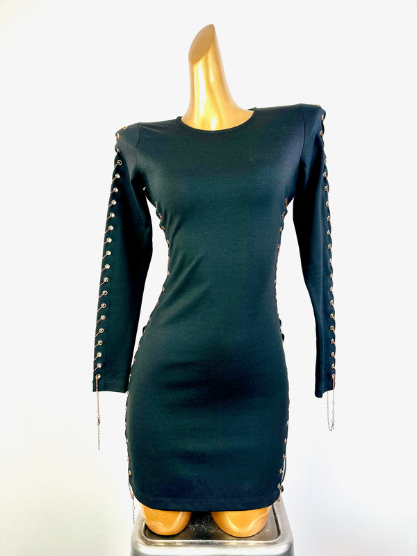 Vintage goth corset mini dress
