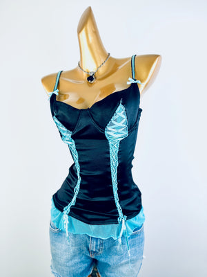 Vintage goth coquette bustier corset top