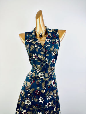 Vintage 90s grunge dress cottagecore floral print prairie midi sundress