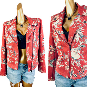 Vintage floral bikercore moto jacket