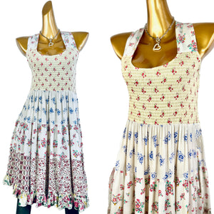 Vintage 90s grunge dress cottagecore floral print prairie mini sundress