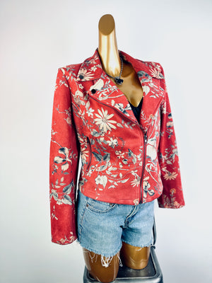 Vintage floral bikercore moto jacket