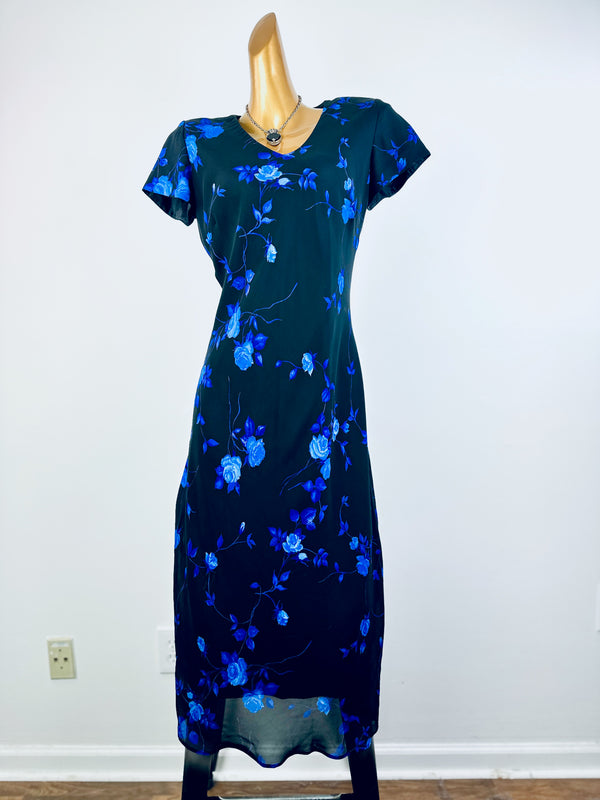 Vintage 90s grunge dress cottagecore floral print midi sundress