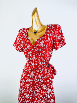 Vintage 90s grunge dress cottagecore floral print prairie mini sundress