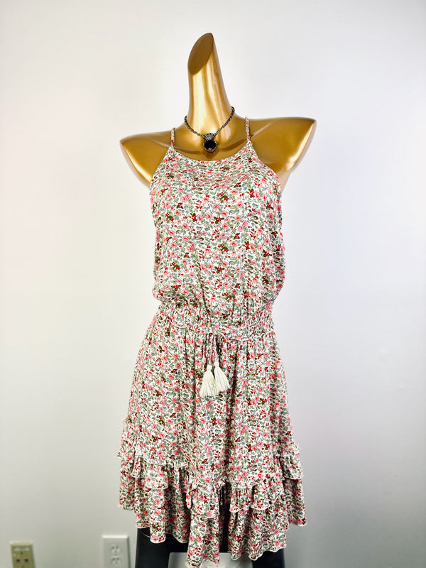 Vintage 90s grunge dress floral print prairie mini sundress