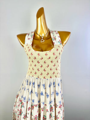 Vintage 90s grunge dress cottagecore floral print prairie mini sundress