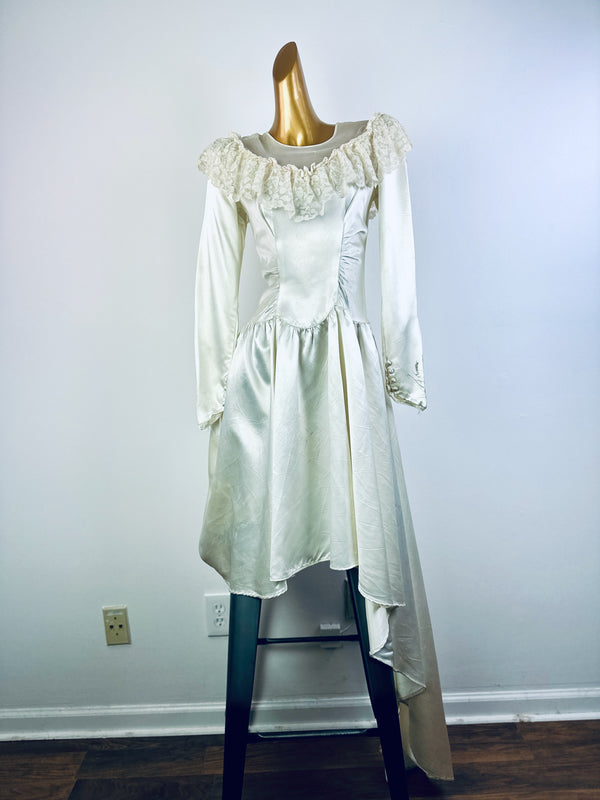 Vintage 40s satin wedding gown upcycled dress
