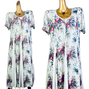 Vintage 90s grunge dress cottagecore floral print prairie maxi sundress