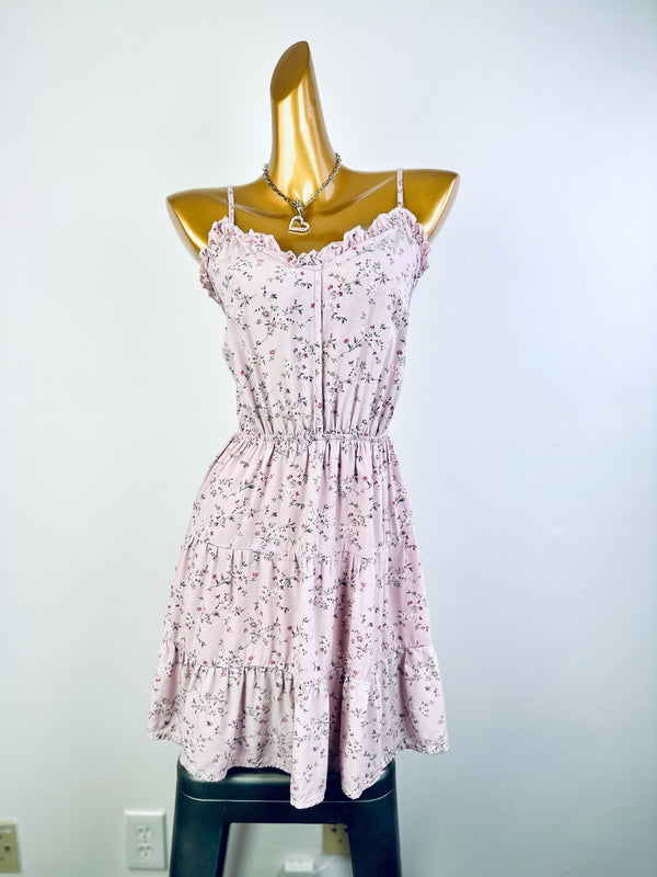 Vintage 90s grunge dress cottagecore floral print prairie mini sundress