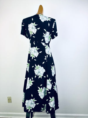 Vintage 90s grunge dress cottagecore floral print prairie midi sundress