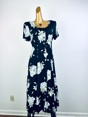 Vintage 90s grunge dress cottagecore floral print prairie midi sundress