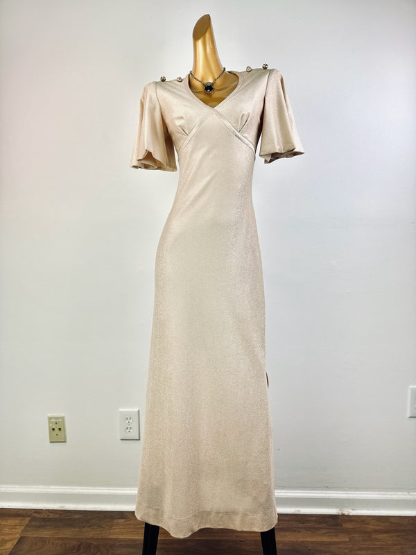 Vintage 70s boho Grecian goddess party cocktail dress