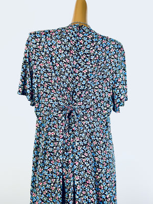 90s babydoll maxi dress grunge cottagecore floral print sundress empire waist bohemian dress